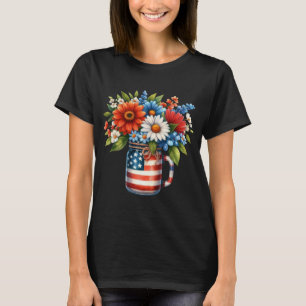 T-shirt États-Unis Drapeau Mason Jar Patriotique