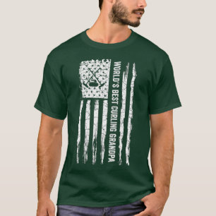 T-shirt États-Unis Drapeau Mondes Meilleur Curling Grand-p