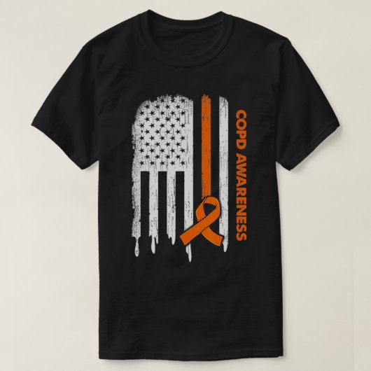 T-shirt États-Unis Drapeau Orange Ribbon Sensibilisation à (Design devant)