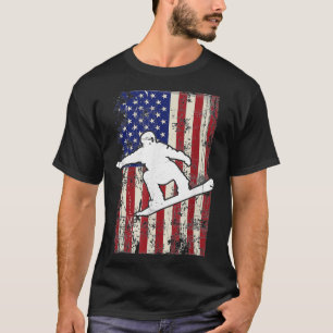 T-shirt Etats-Unis Drapeau Snowboard American Snowboarder