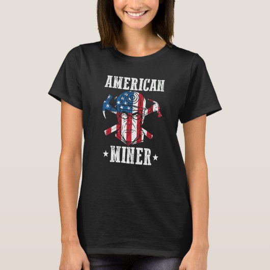T-shirt Etats-Unis - Drapeau Underground Mining - Américai (Devant)