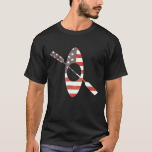 T-shirt Etats-Unis Drapeau Vintage Kayak Kayak Paddle Eau