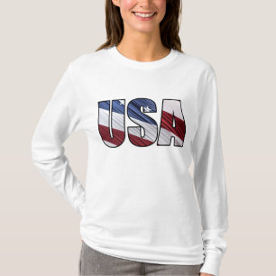 T-shirt États-Unis en rouge blanc et bleu drapeau patrioti