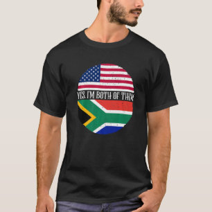 T-shirt Etats-Unis et Afrique du Sud drapeaux Oui Je suis