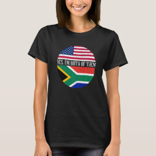 T-shirt Etats-Unis et Afrique du Sud drapeaux Oui Je suis
