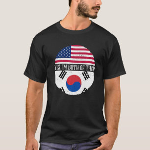 T-shirt États-Unis et Corée du Sud drapeaux Vintages Oui J