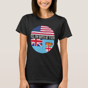 T-shirt Etats-Unis et Fidji Drapeaux Vintages Oui Je suis