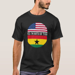 T-shirt États-Unis et Ghana drapeaux Vintages Oui Je suis