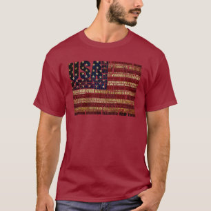 T-shirt États-Unis et leurs États fédéraux en étoiles et b