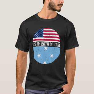 T-shirt Etats-Unis et Micronésie Drapeaux Vintages Oui Je