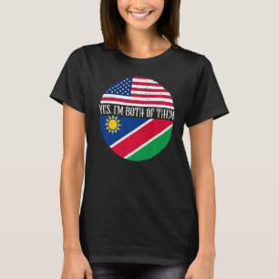 T-shirt Etats-Unis et Namibie drapeaux Vintages Oui Je sui