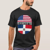 T-shirt Etats-Unis et République Dominicaine Drapeaux Oui (Devant)
