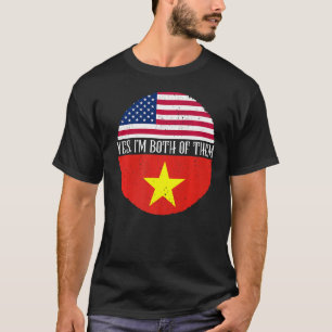 T-shirt Etats-Unis et Vietnam drapeaux Vintages Oui Je sui