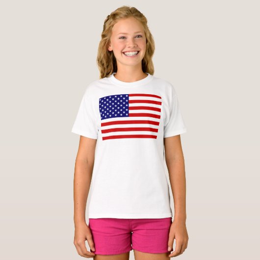 T-shirt États-Unis Flag Girls cn (Devant entier)