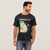 T-shirt États-Unis Géorgie Plan de Voyage Villes Drapeaux (Devant entier)