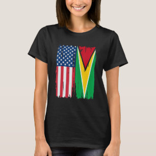 T-shirt États-Unis Guyane Semi-américain Drapeau Racines
