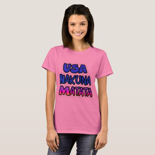 T-shirt États-Unis Hakuna Matata Couleurs du drapeau natio (Devant entier)