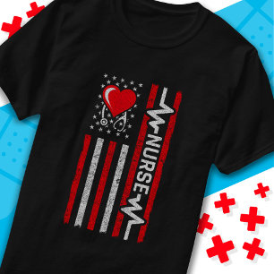 T-shirt Etats-Unis Héros Drapeau américain Vie Infirmière