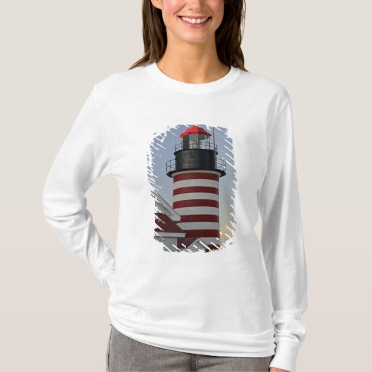 T-shirt États-Unis, Maine, Lubec. Le phare de West Quoddy  (Devant)