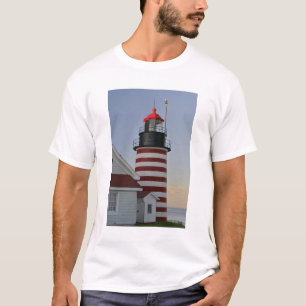 T-shirt États-Unis, Maine, Lubec. Le phare de West Quoddy