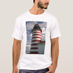 T-shirt États-Unis, Maine, Lubec. Phare de West Quoddy Hea