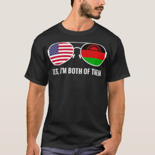 T-shirt États-Unis Malawi Drapeau Lunettes de soleil Malaw