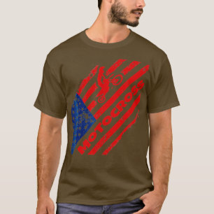 T-shirt États-Unis Nations Dirt Bike Tee American Flag