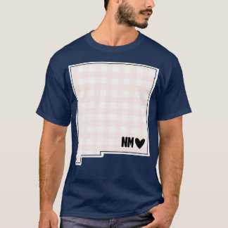 T-shirt États-Unis Nouveau Mexique Pink plaid