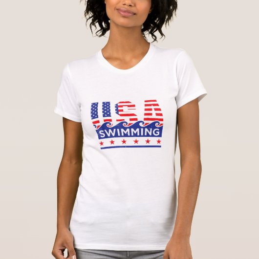 T-shirt États-Unis Oeuvre De Baignade Pour Un Nageur (Devant)