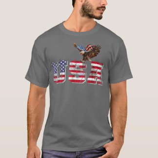 T-shirt États-Unis Patriotique 4 juillet Drapeau Américain