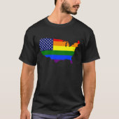 T-SHIRT ETATS-UNIS PERSONNALISABLES DE L'ÉGALITÉ RAINBOW U (Devant)