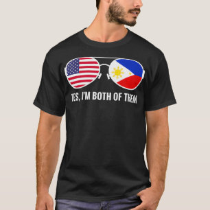 T-shirt États-Unis Philippines Drapeau Lunettes de soleil