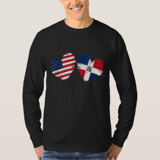 T-shirt États-Unis République dominicaine Drapeau Coeur Am