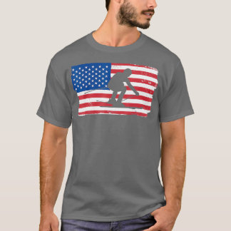 T-shirt États-Unis Ski Patriotique drapeau américain Ski