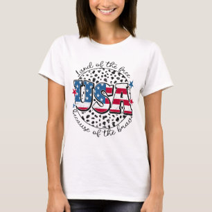 T-shirt États-Unis Terre de liberté grâce aux braves