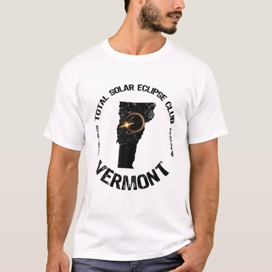 T-shirt Etats-Unis Total Solar Eclipse Vermont 2024 Retro  (Devant)