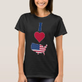 T-shirt États-Unis Vertical I Love États-Unis Amérique Dra (Devant)