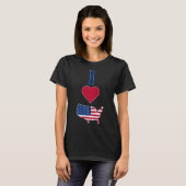 T-shirt États-Unis Vertical I Love États-Unis Amérique Dra (Devant entier)