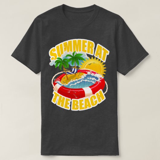 T-shirt été à la plage 2 (Design devant)