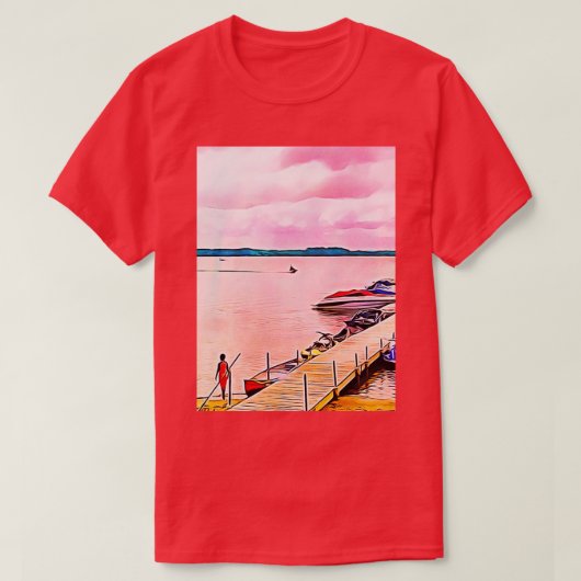 T-shirt Été Amusement au lac (Design devant)