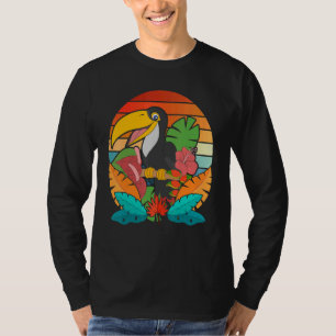 T-shirt Été Animaux sauvages Fleur tropicale Feuilles Retr