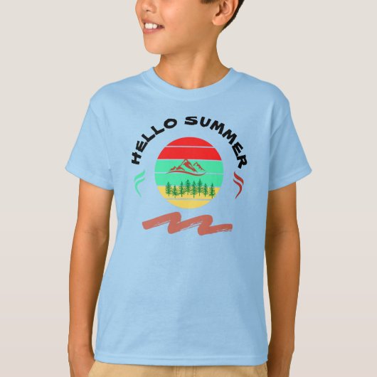 T-shirt Été Bleu clair (Devant)