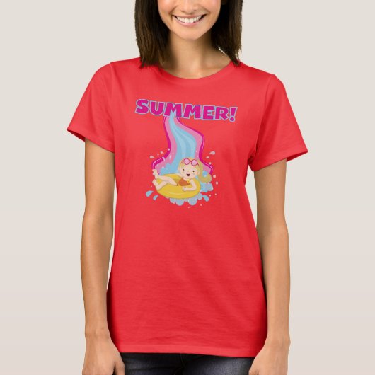 T-shirt Été blond de fille (Devant)