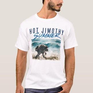 T-shirt Été chaud Jimothy Raccoon de plage drôle Vintage