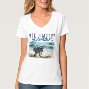 T-shirt Été chaud Jimothy Raccoon de plage drôle Vintage
