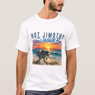T-shirt Été chaud Jimothy Raton laveur de plage drôle Vint