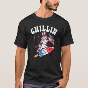 T-shirt Été Chillin Unicorne Ice Crème Bâton Vacances