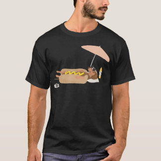 T-shirt Été drôle saucisson dachshund plage