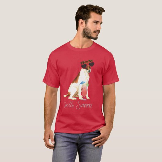 T-shirt Été Feu Fox Terrier (Devant entier)