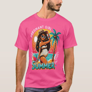 T-shirt Été Fille Enceinte Afro-Américaine Grossesse Be